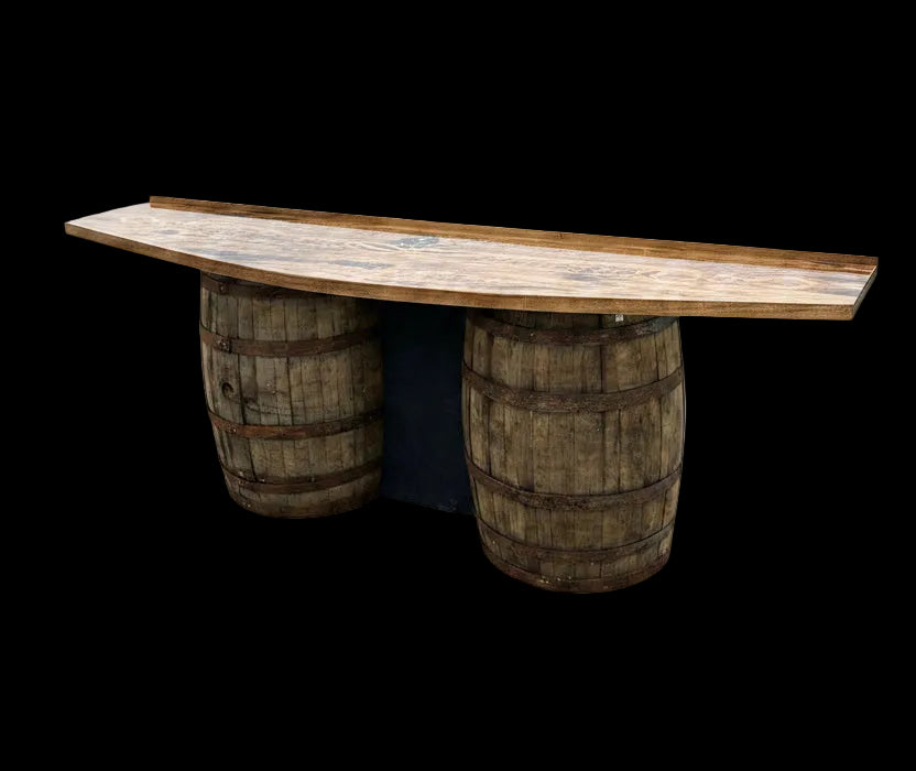 Outdoor whiskey barrel table - made to order