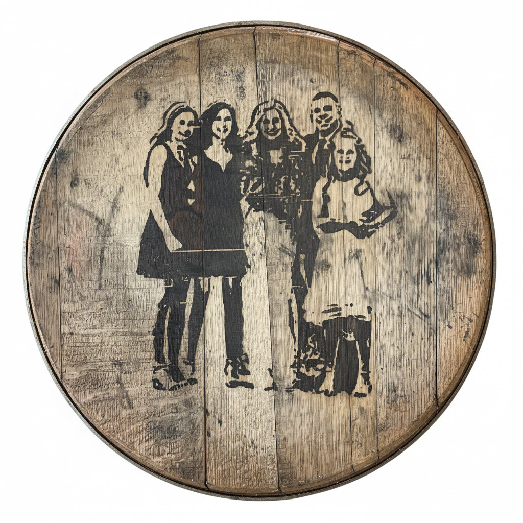 Custom Engraved Whiskey Barrel Lid – Made to Order
