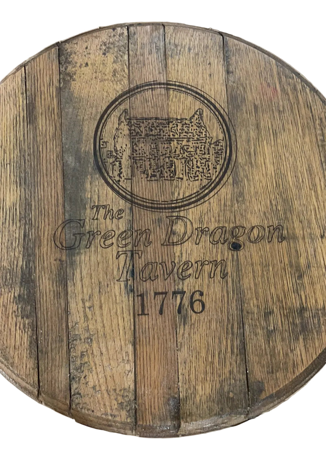 Custom Engraved Whiskey Barrel Lid – Made to Order